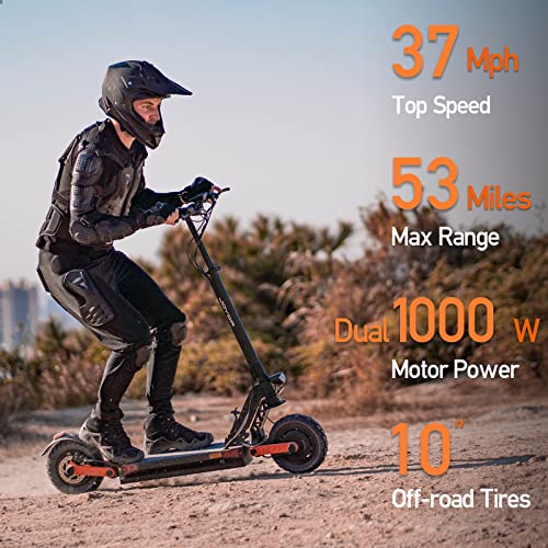 JOYOR S10-S Electric Scooter, Dual 1000W Motor Scooter for Adults Up to 37 Mph & 53