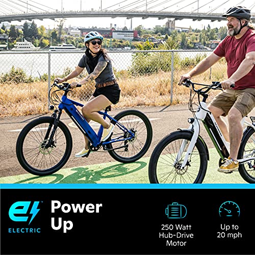Schwinn Marshall Electric Hybrid Bike for Adults, Large/X-Large Step-Thru Aluminum Frame