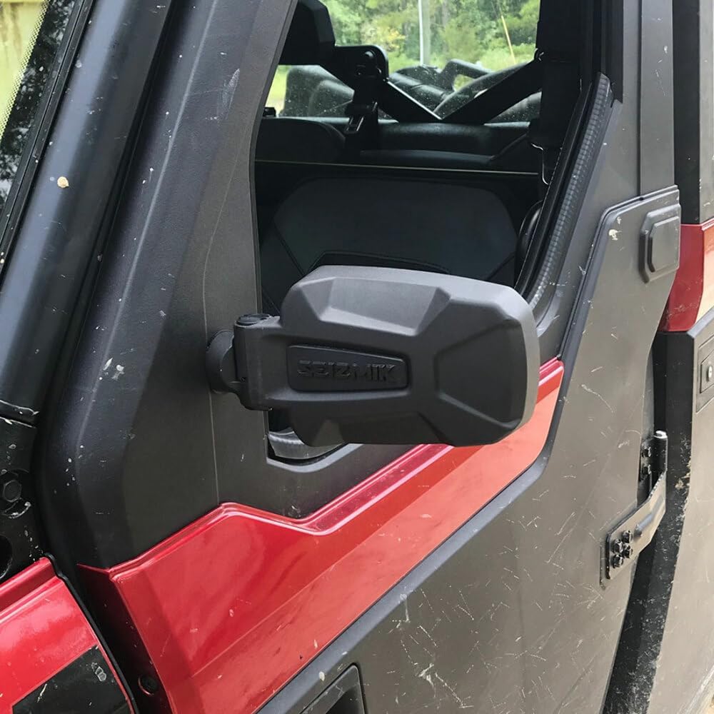 Seizmik Pursuit Side View Mirrors - UTV 1.75" Round Tube (Pair, Cast Aluminum) (18071)