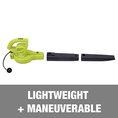 Sun Joe SBJ597E All Purpose Electric Blower, 155 MPH, 6 Amp, Green