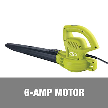 Sun Joe SBJ597E All Purpose Electric Blower, 155 MPH, 6 Amp, Green
