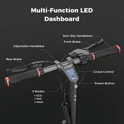 isinwheel X1 Electric Scooter, Peak Power 1000W E-Scooter, 10" Off-Road Tires