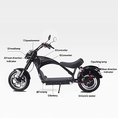 TOXOZERS 2500W Fat Tire Electric Scooter for Adults, Citycoco Chopper Electric Scooter with Seat