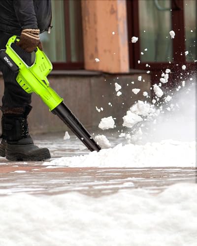 Cordless Leaf Blower, Electric Leaf Blower Cordless with 2 Batteries and Charger, 160MPH,21V Battery Powered Leaf Blower Lightweight for Lawn Care, Patio, Blowing Leaves, Dust Blowing and Snow