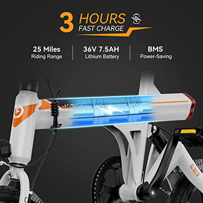 Jasion EB3 Electric Bike for Adults 21mph Folding Adults Electric Bicycles