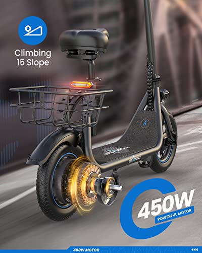 URBANMAX C1 Electric Scooter with Seat, 450W Powerful Motor up to 22 Miles Range