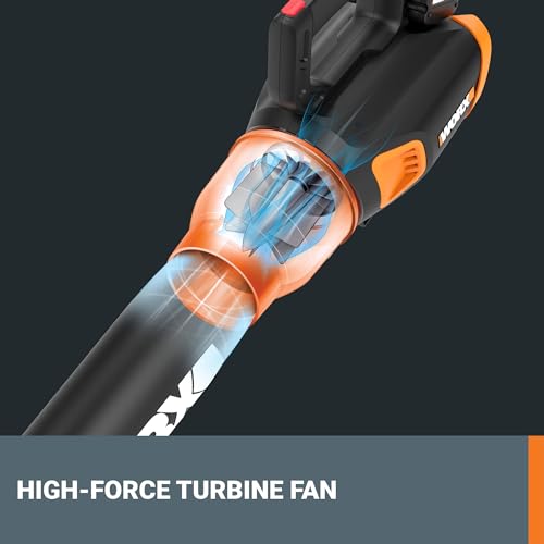 Worx 40V Turbine Leaf Blower Cordless with Battery and Charger, Brushless Motor Blowers for Lawn Care, Compact and Lightweight Cordless Leaf Blower WG584 – 2 Batteries & Charger Included