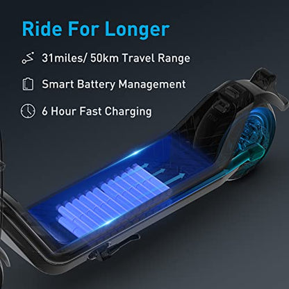 NIU Electric Scooter for Adults - KQi3 Pro with 350W Power, 31 Miles Long Range