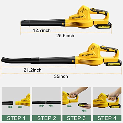 Cordless Leaf Blower Battery Operated: 20V Electric Mini Handheld - Lightweight Small Powerful Blower for Patio | Jobsite