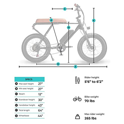 Fat Tire Electric Bike, 500W Brushless Motor, 48V/13Ah Removable Lithium-Ion Battery