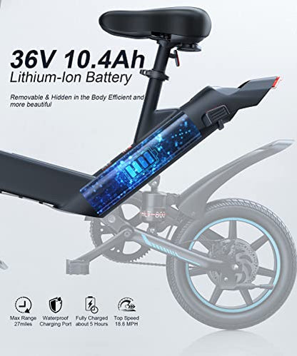 Sailnovo Electric Bicycle with 18.5mph for Adults Teens E Bike with Pedals