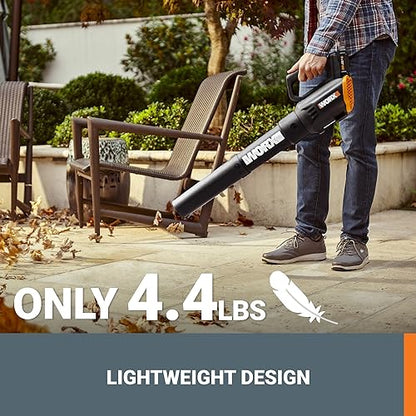 Worx 20V 2-Speed Leaf Blower Cordless with Battery and Charger, Blowers for Lawn Care with Turbine Fan, Compact Lightweight Cordless Leaf Blower, WG547 – Battery & Charger Included