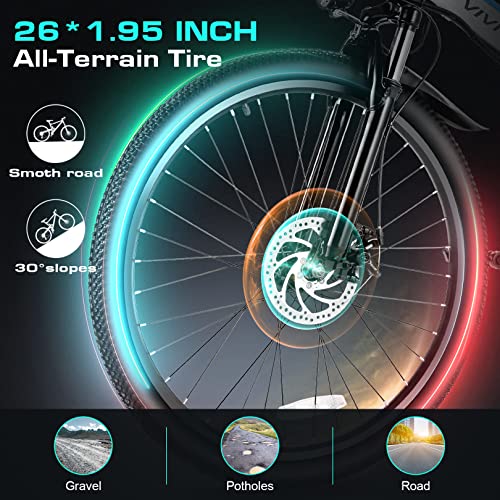Vivi Electric Bike for Adults 26" Ebike, 500W Folding Electric Bike, 20MPH