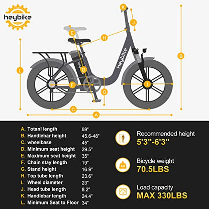 Heybike Ranger Electric Bike for Adults 500W Foldable Ebike