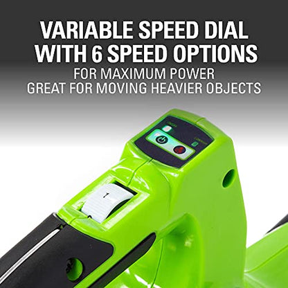 Greenworks 40V (185 MPH / 340 CFM / 75+ Compatible Tools) Cordless Brushless Leaf Blower / Vacuum, Tool Only