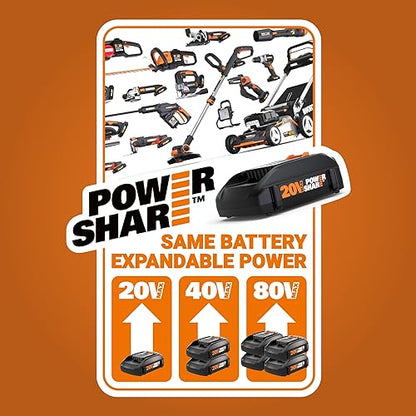 Worx 20V 2-Speed Leaf Blower Cordless with Battery and Charger, Blowers for Lawn Care with Turbine Fan, Compact Lightweight Cordless Leaf Blower, WG547 – Battery & Charger Included