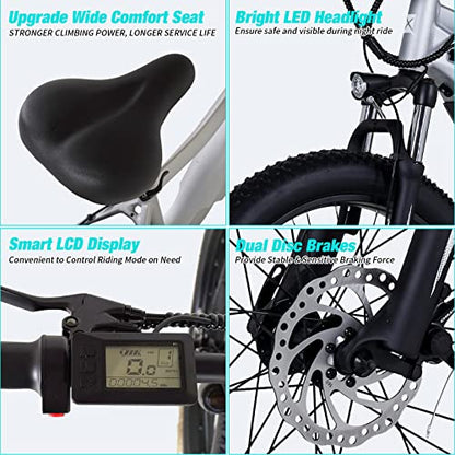 PEXMOR Electric Bike for Adults, 750W Ebike Electric Bicycle for Adults 48V 14AH Removable LG Battery