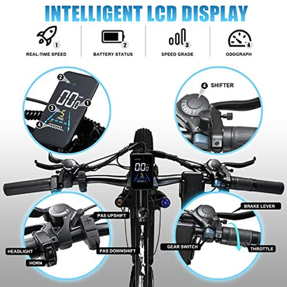 KETELES K800 1000W Electric Bike for Man, 17.5AH Battery with Powerful Motor Electric Beach Snow Bicycle