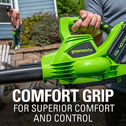 Greenworks 40V (185 MPH / 340 CFM / 75+ Compatible Tools) Cordless Brushless Leaf Blower / Vacuum, Tool Only