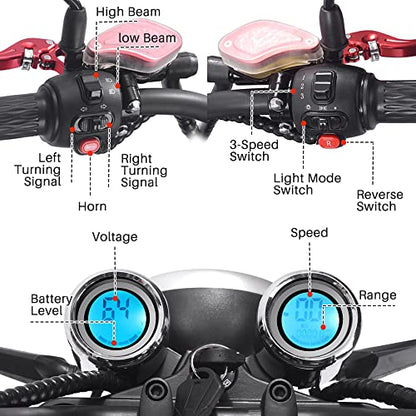 TOXOZERS 2500W Fat Tire Electric Scooter for Adults, Citycoco Chopper Electric Scooter with Seat