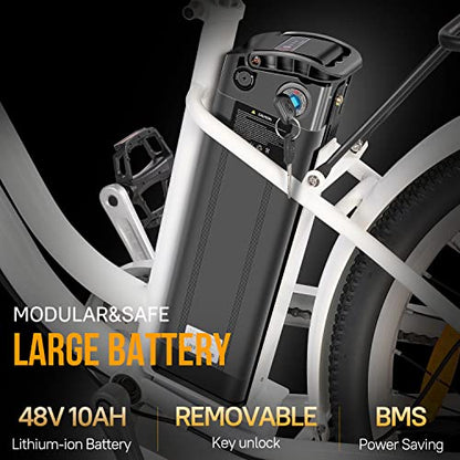 GELEISEN Electric Bikes for Adults, 500W Electric City Cruiser 28Mph