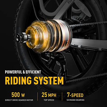 Heybike Ranger Electric Bike for Adults 500W Foldable Ebike