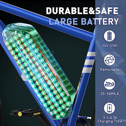 HITWAY Electric Bike for Adults, 26" E Bike 500W Removable Electric Bike
