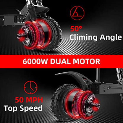 AJOOSOS X60 Electric Scooter, 60V 6000W Dual Motor