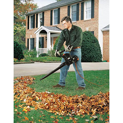 BLACK+DECKER 3-in-1 Electric Leaf Blower, Leaf Vacuum, Mulcher, 12-Amp (BV3100)
