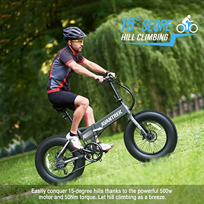 AVANTREK Cybertrack 200 Electric Bike Foldable 20"x4" Fat Tire Electric Bicycle