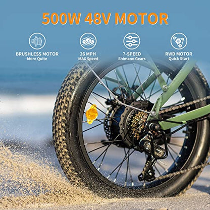 Jasion EB7 2.0 Electric Bike for Adults 2PCS, 500W Motor 20MPH Max Speed