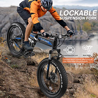 TotGuard Electric Bike, 26"x4" Electric Bike for Adults Fat Tire 500W 21.6MPH Ebike