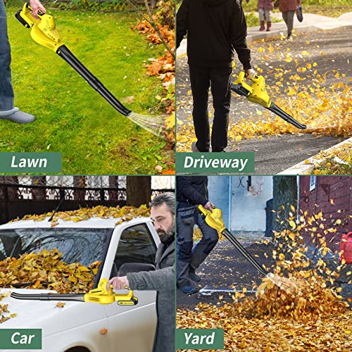 Cordless Leaf Blower Battery Operated: 20V Electric Mini Handheld - Lightweight Small Powerful Blower for Patio | Jobsite