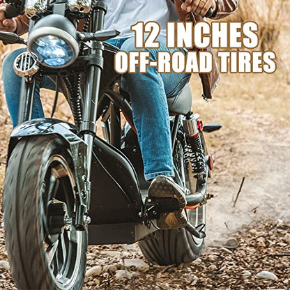 TOXOZERS 2500W Fat Tire Electric Scooter for Adults, Citycoco Chopper Electric Scooter with Seat