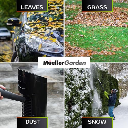 Mueller UltraStorm Cordless Leaf Blower, 20 V Powerful Motor, Electric Leaf Blower for Lawn Care, Battery Powered Leaf Blower Lightweight for Snow Blowing (Battery & Charger Included)