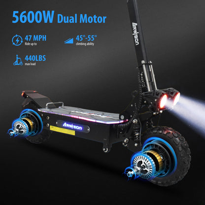 Electric Scooter Adults, 5600W Dual Motor, Up to 50 MPH & 38-50 Miles Travel Range