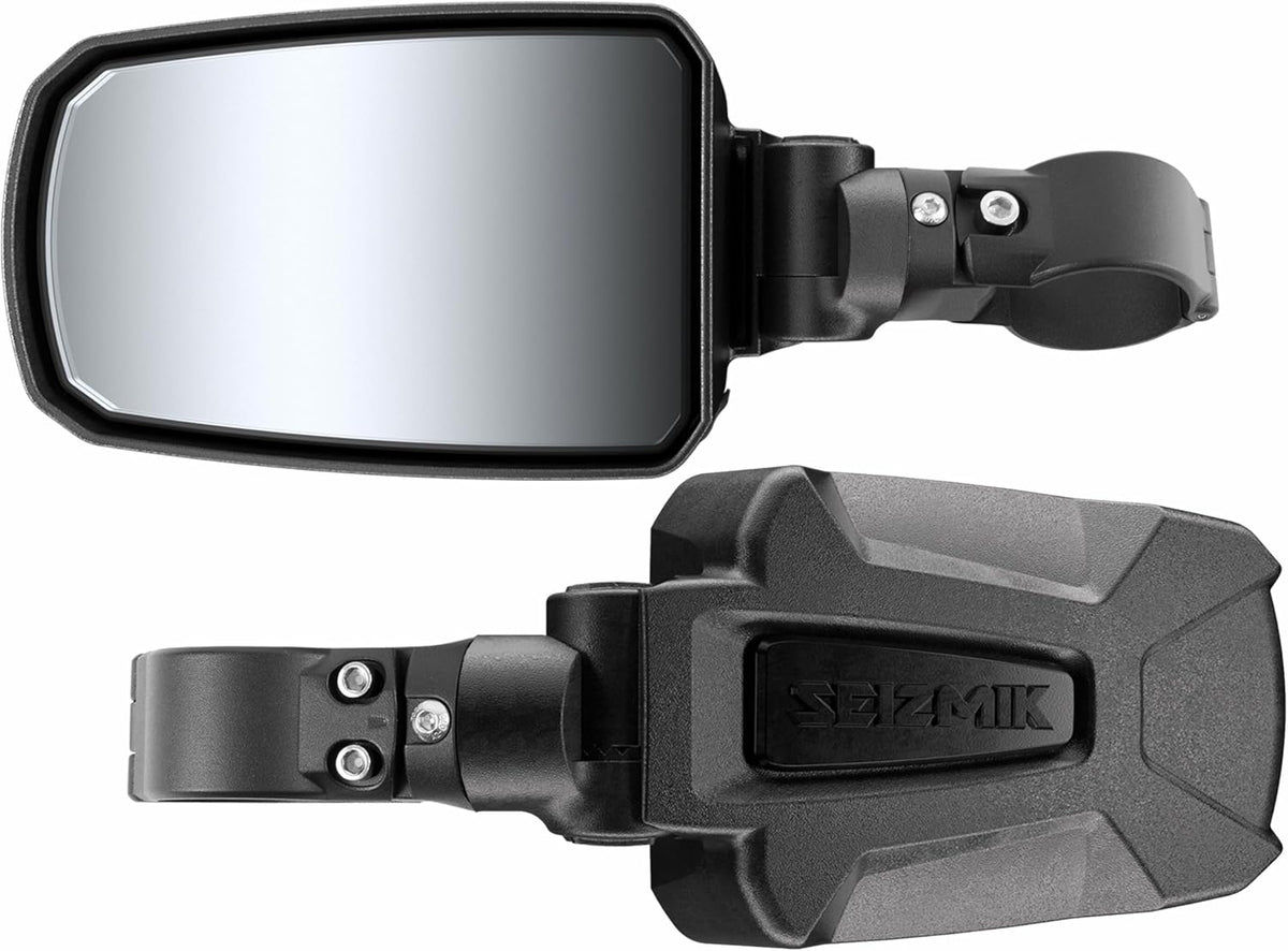 Seizmik Pursuit Side View Mirrors - UTV 1.75" Round Tube (Pair, Cast Aluminum) (18071)