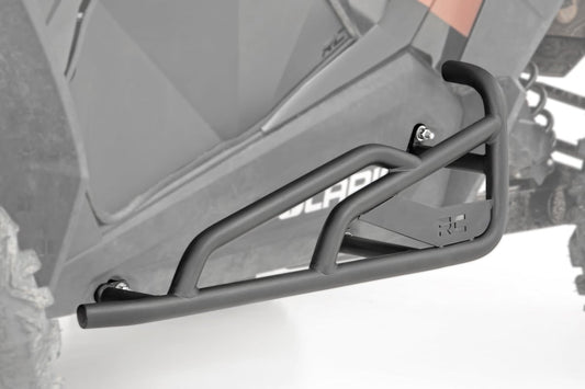 Rough Country rock slider kit installed on 2-seat Polaris RZR XP 1000, part 93064